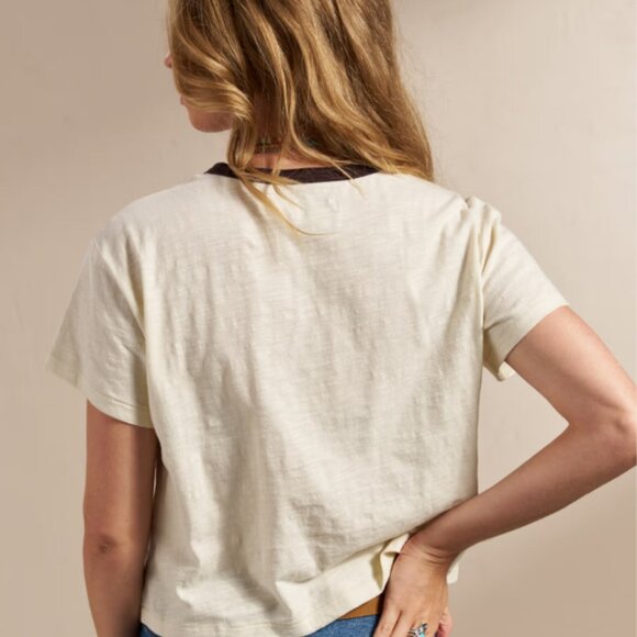 Tecovas Good Luck Women’s Vintage Ringer Tee — Tan, Size M - Picture 6 of 11